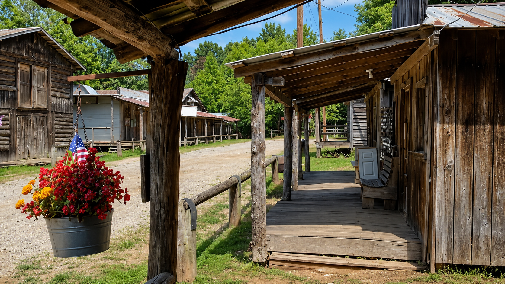 Main Street scene in Love Valley, NC